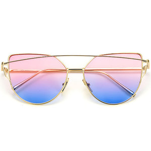 Lunettes de Soleil Femmes Vintage Metal Reflective RBROVO