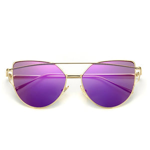 Lunettes de Soleil Femmes Vintage Metal Reflective RBROVO