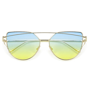 Lunettes de Soleil Femmes Vintage Metal Reflective RBROVO