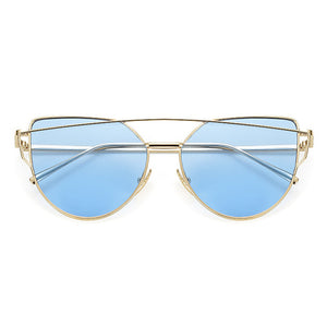 Lunettes de Soleil Femmes Vintage Metal Reflective RBROVO