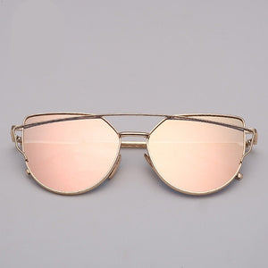 Lunettes de Soleil Femmes Vintage Metal Reflective RBROVO