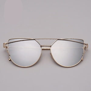 Lunettes de Soleil Femmes Vintage Metal Reflective RBROVO