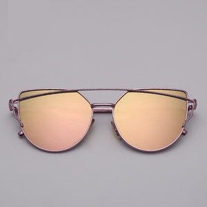 Lunettes de Soleil Femmes Vintage Metal Reflective RBROVO