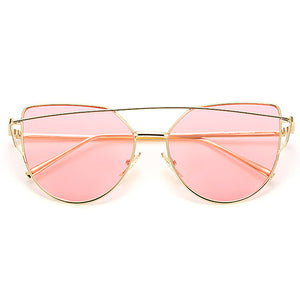 Lunettes de Soleil Femmes Vintage Metal Reflective RBROVO