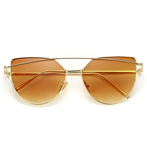 Lunettes de Soleil Femmes Vintage Metal Reflective RBROVO