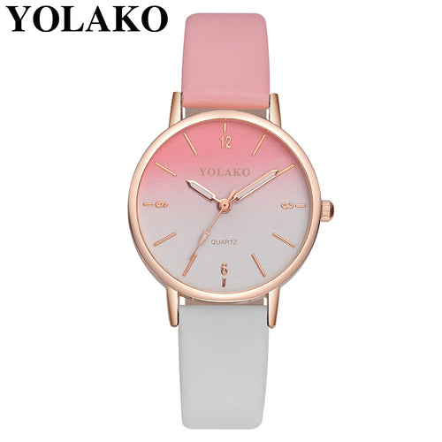 Montre à Quartz Couleur Dégradée pour Femme YOLAKO