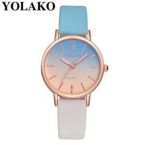 Montre à Quartz Couleur Dégradée pour Femme YOLAKO