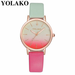 Montre à Quartz Couleur Dégradée pour Femme YOLAKO